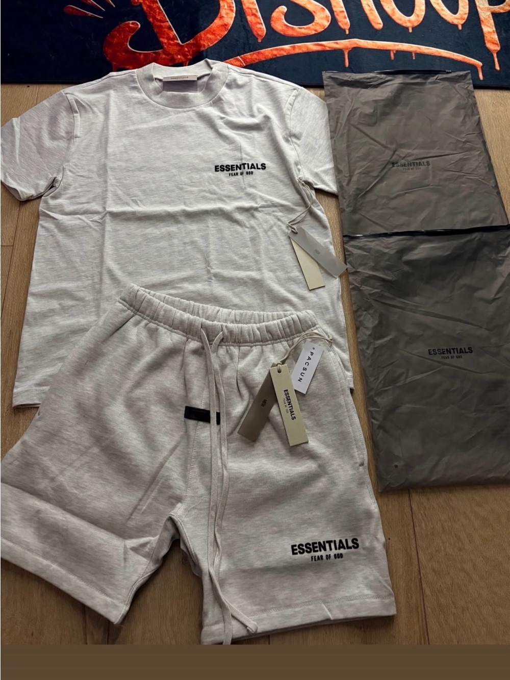 Essentials Men's Cream Hybrid Shorts and Tee Set - Light Cream